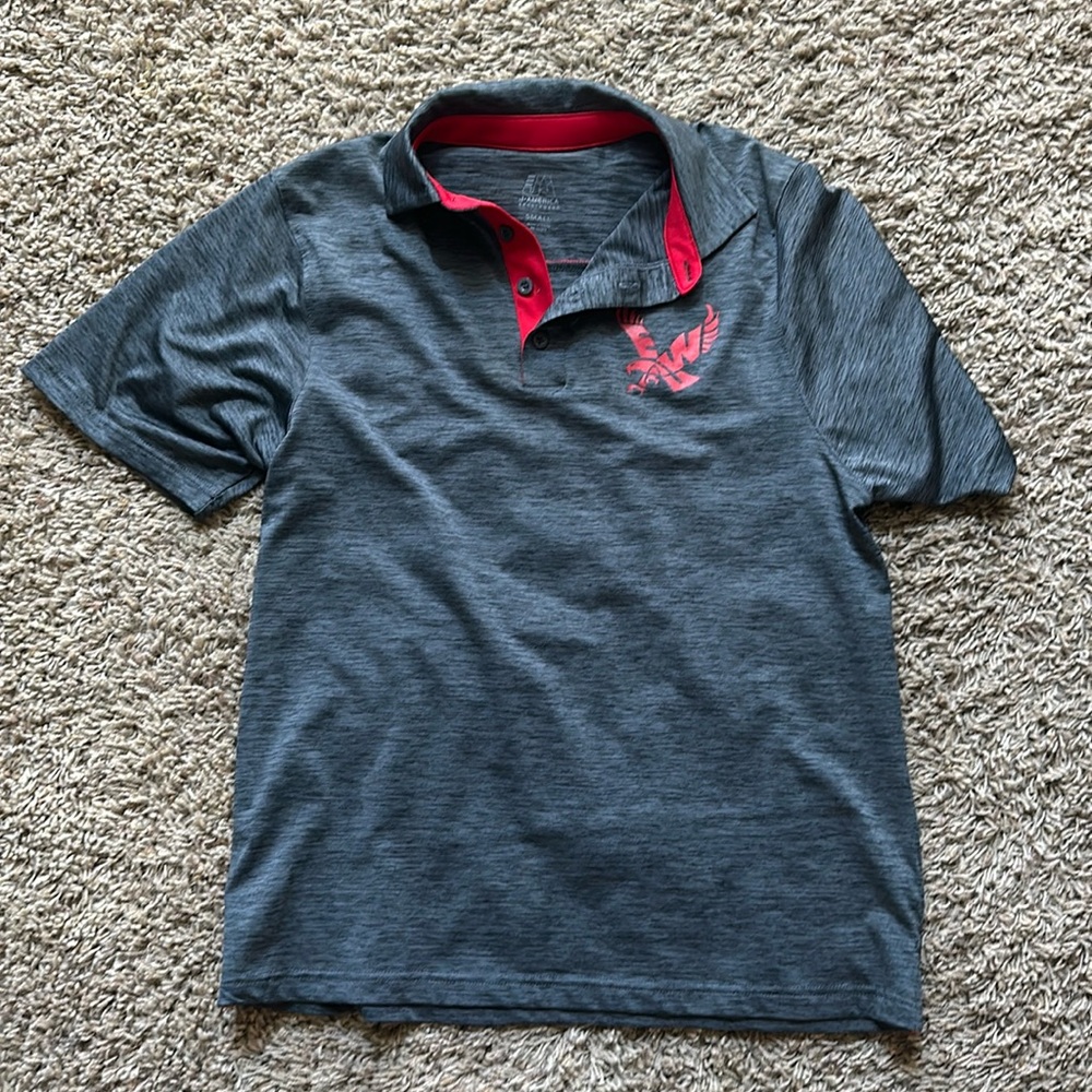 (EWU) Eastern Washington University Polo. Gray and red. Men’s S. EUC.